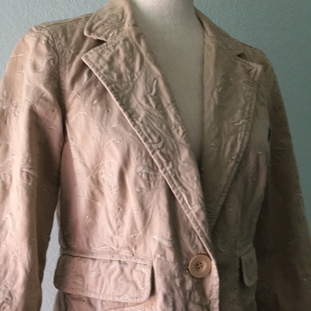 Tan Embroidered Blazer 10PE - Picture 2 of 6